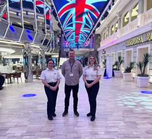 Two Chiltern Deck Officers and Training Officer on MSC Virtuosa cruise ship 